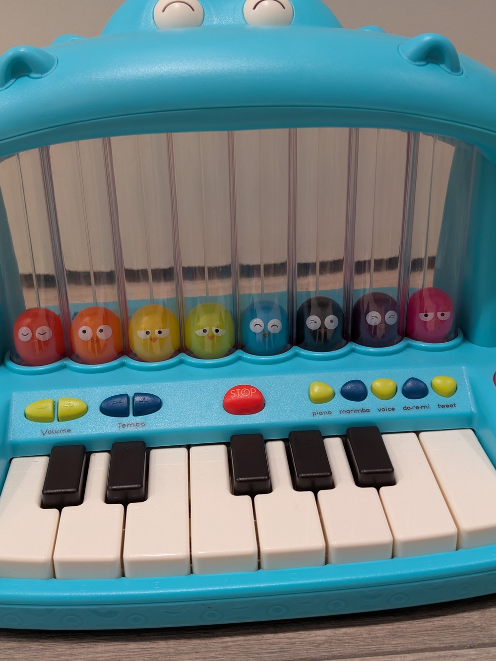 Kids Musical Piano Toy - Blue - Interactive Light-Up Keys